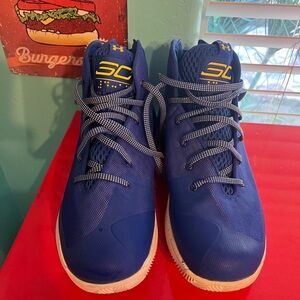 Blue High-Top Basketball Sneakers